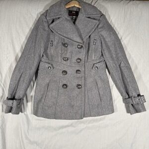 Miss Sixty M60 Wool Blend Peacoat Gray Women's Petite Medium PM